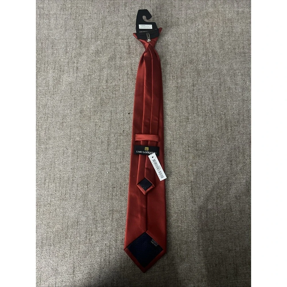 Umo Lorenzo Boy's Clip on Tie Solid Neck Tie Ages 6-9 (14